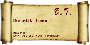 Benedik Timur névjegykártya